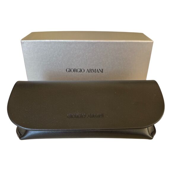 GIORGIO ARMANI Glasses Case Sunglasses Eyeglasses Black with Original Box NEW - Picture 1 of 8